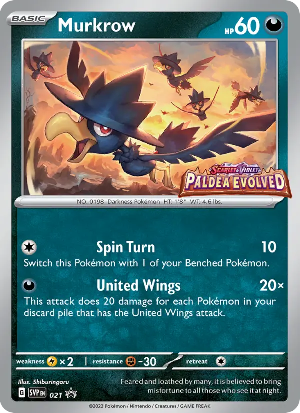 Murkrow None Pokemon card #021 from SVP Black Star Promos
