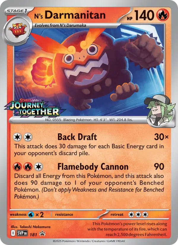 N's Darmanitan None Pokemon card #181 from SVP Black Star Promos