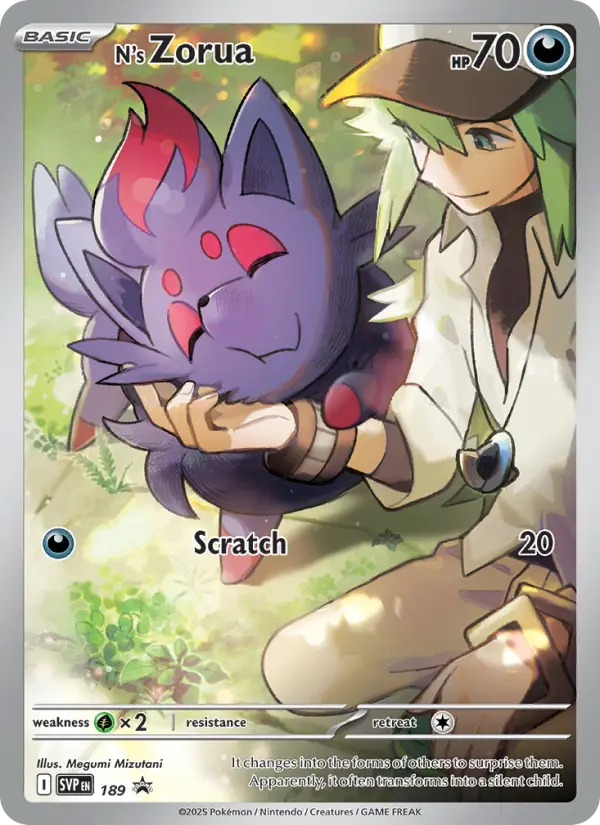 N's Zorua None Pokemon card #189 from SVP Black Star Promos