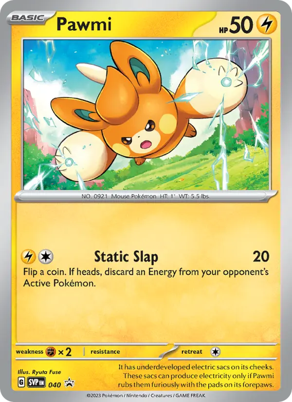 Pawmi None Pokemon card #040 from SVP Black Star Promos