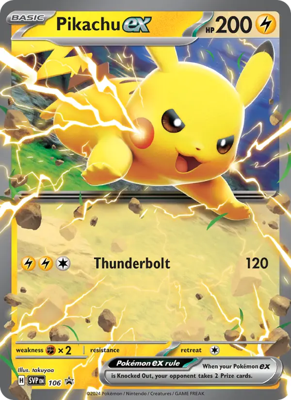 Pikachu ex None Pokemon card #106 from SVP Black Star Promos
