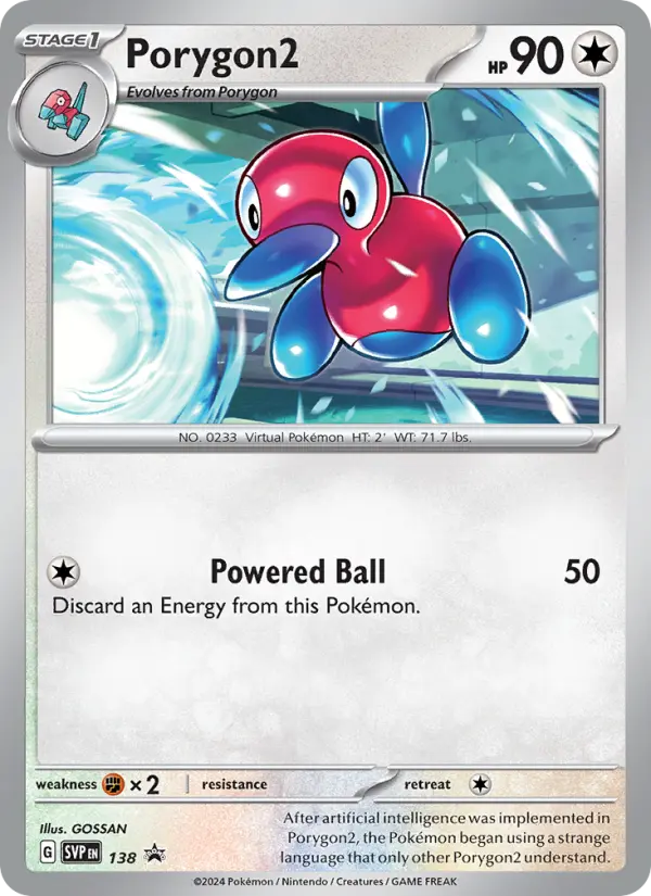 Porygon2 None Pokemon card #138 from SVP Black Star Promos