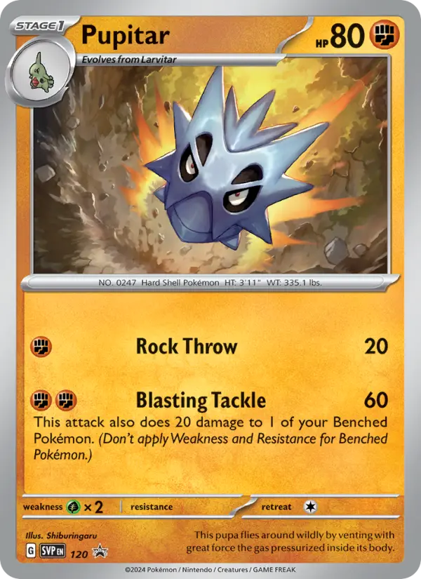 Pupitar None Pokemon card #120 from SVP Black Star Promos