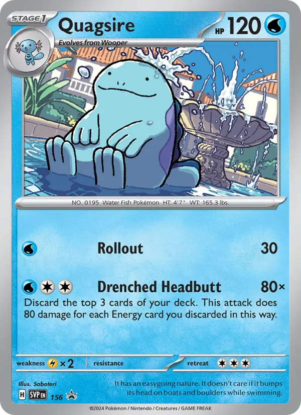 Quagsire None Pokemon card #156 from SVP Black Star Promos