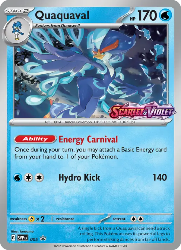 Quaquaval None Pokemon card #005 from SVP Black Star Promos