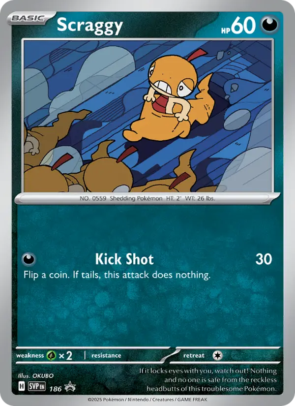 Scraggy None Pokemon card #186 from SVP Black Star Promos