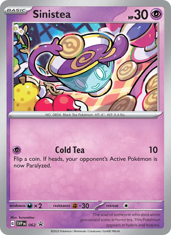 Sinistea None Pokemon card #062 from SVP Black Star Promos