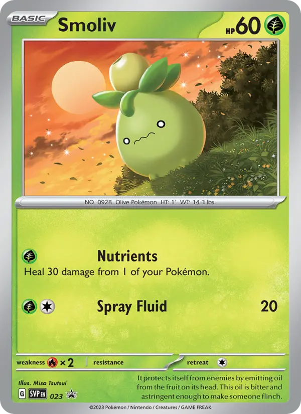 Smoliv None Pokemon card #023 from SVP Black Star Promos