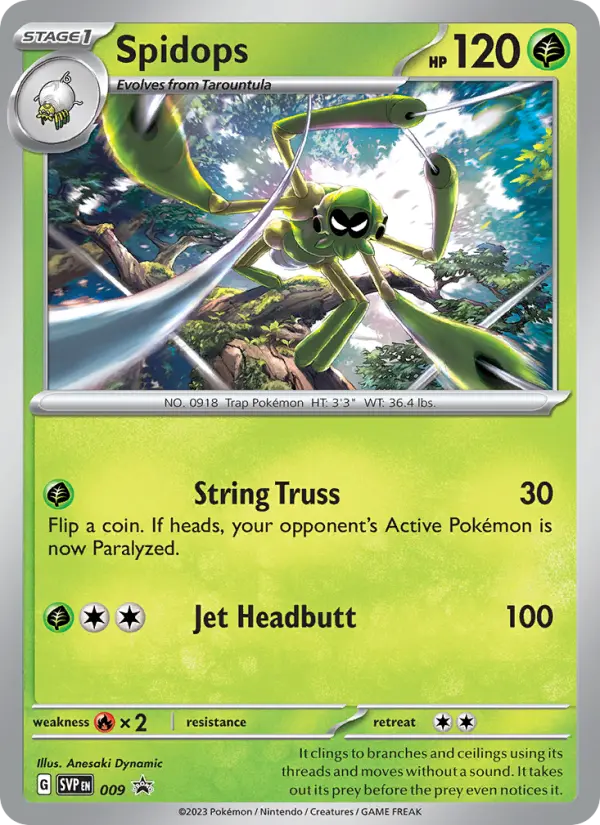 Spidops None Pokemon card #009 from SVP Black Star Promos
