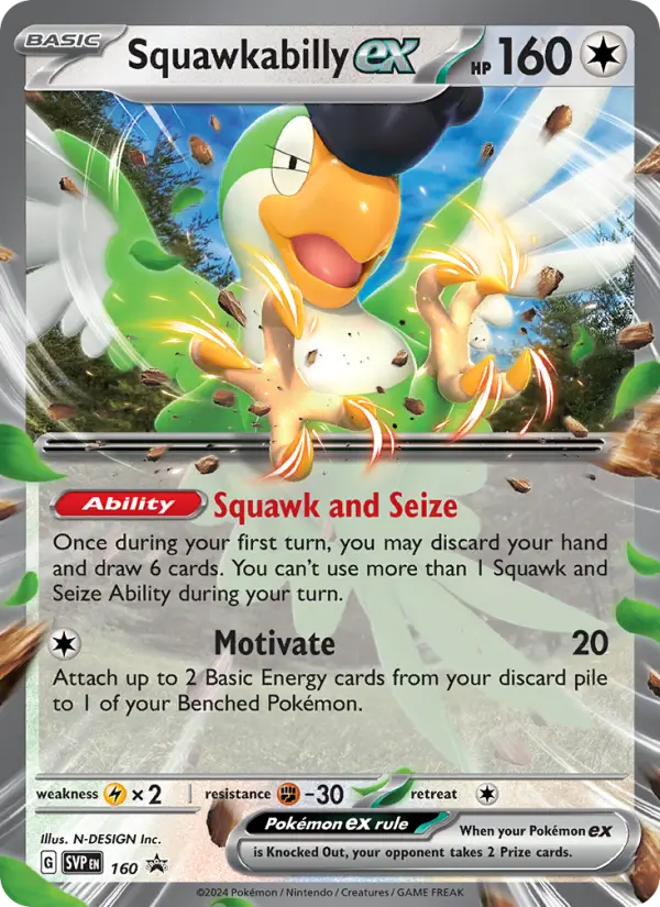 Squawkabilly ex None Pokemon card #160 from SVP Black Star Promos