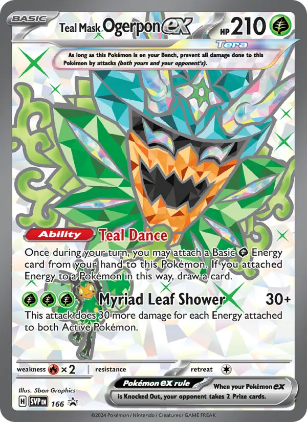 Teal Mask Ogerpon ex None Pokemon card #166 from SVP Black Star Promos