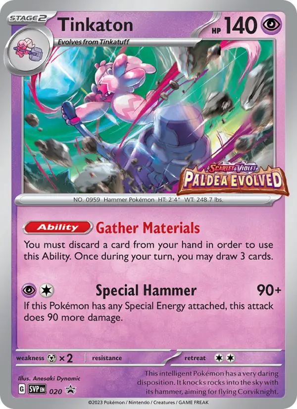 Tinkaton None Pokemon card #020 from SVP Black Star Promos