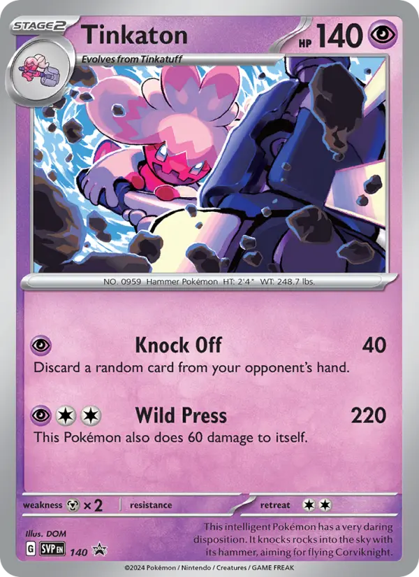 Tinkaton None Pokemon card #140 from SVP Black Star Promos