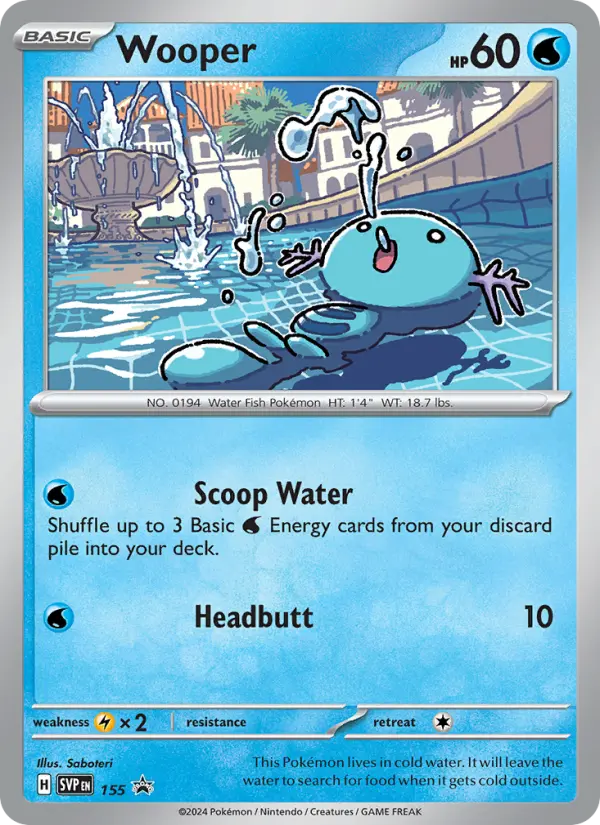 Wooper None Pokemon card #155 from SVP Black Star Promos