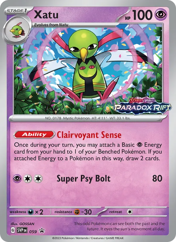 Xatu None Pokemon card #059 from SVP Black Star Promos