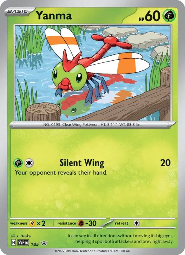 Yanma None Pokemon card #185 from SVP Black Star Promos