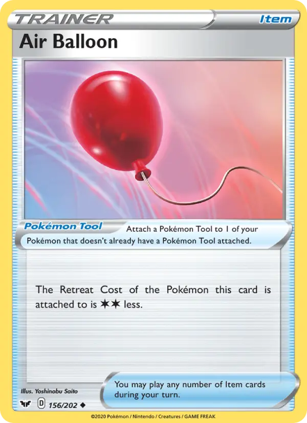 Air Balloon Uncommon Pokemon card #156 from Sword & Shield