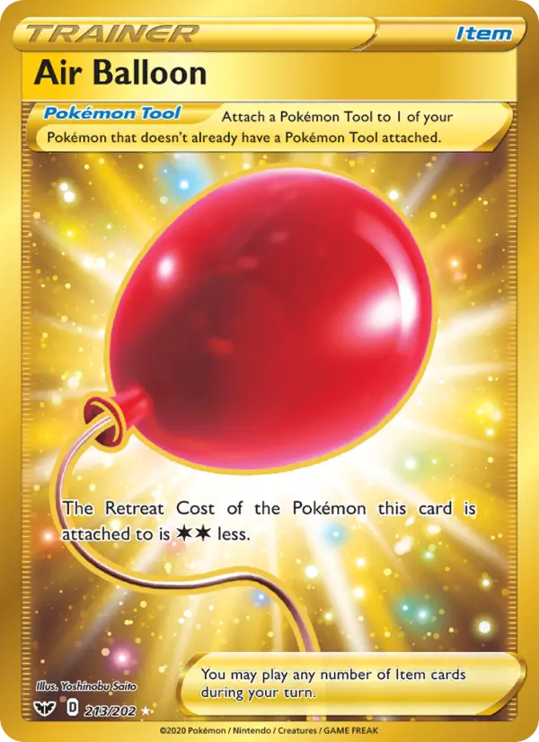 Air Balloon Secret Rare Pokemon card #213 from Sword & Shield