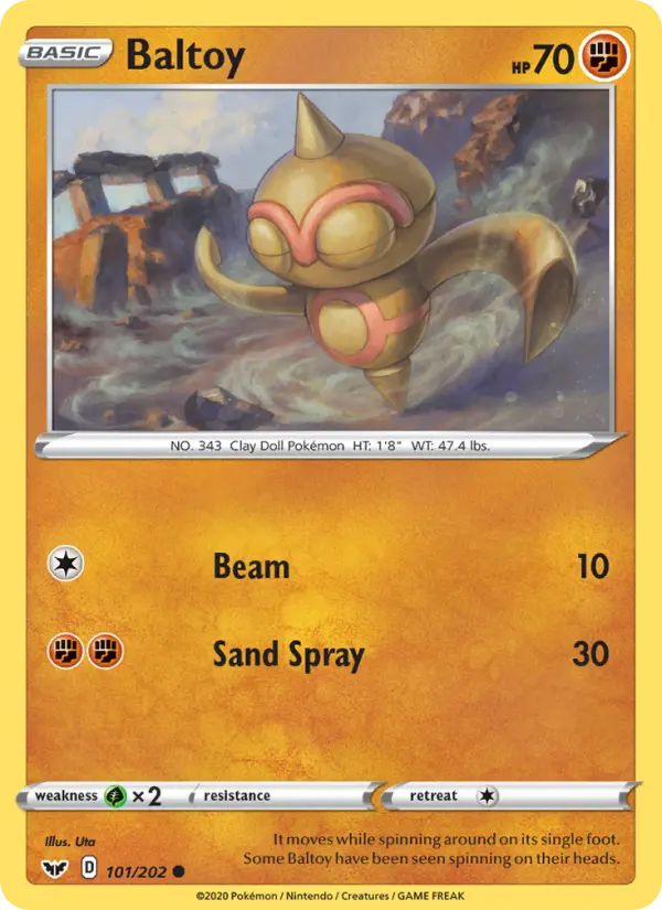 Baltoy Common Pokemon card #101 from Sword & Shield
