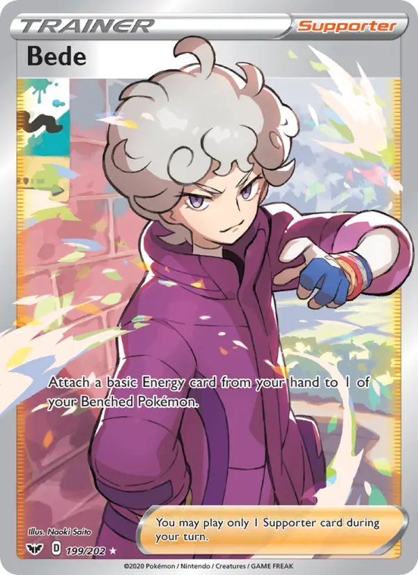 Bede Ultra Rare Pokemon card #199 from Sword & Shield