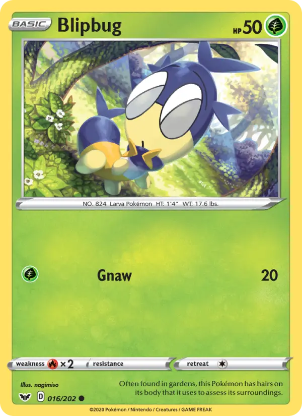 Blipbug Common Pokemon card #16 from Sword & Shield