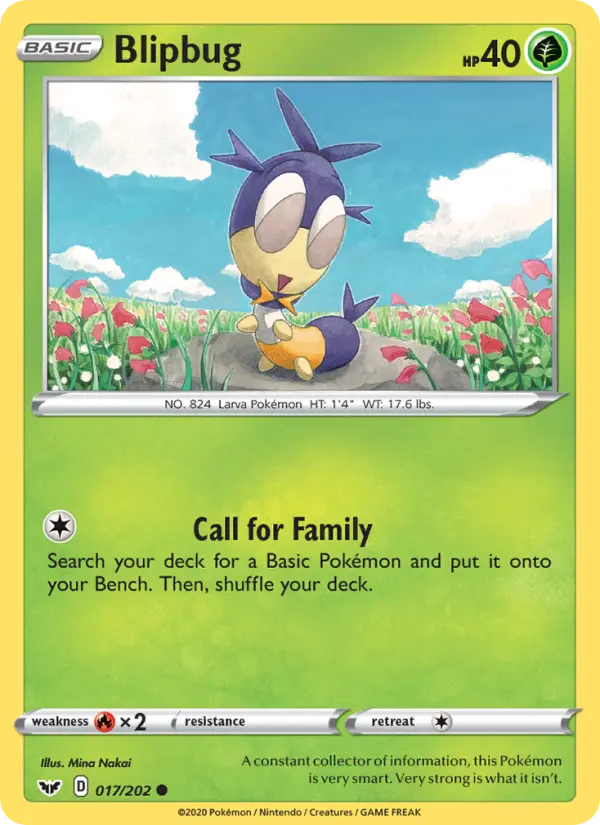 Blipbug Common Pokemon card #17 from Sword & Shield