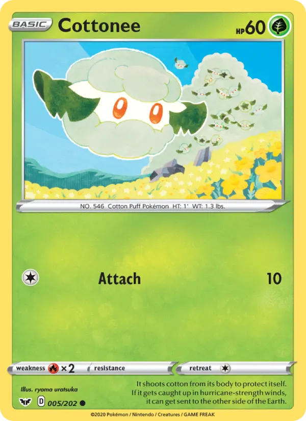 Cottonee Common Pokemon card #5 from Sword & Shield