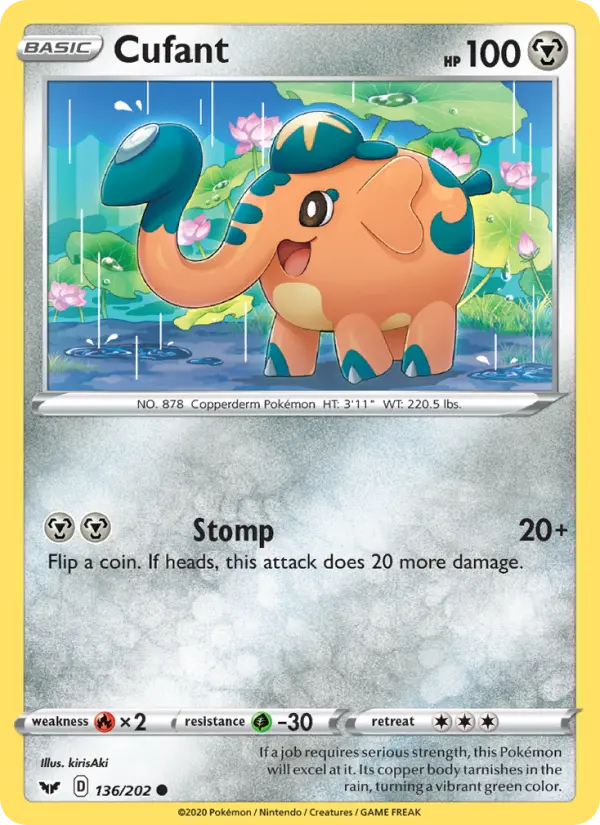 Cufant Common Pokemon card #136 from Sword & Shield