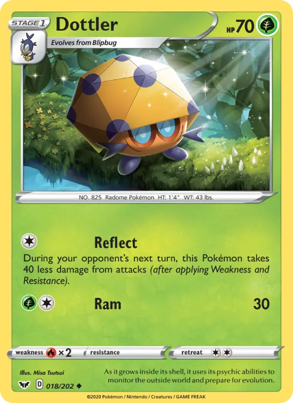 Dottler Uncommon Pokemon card #18 from Sword & Shield