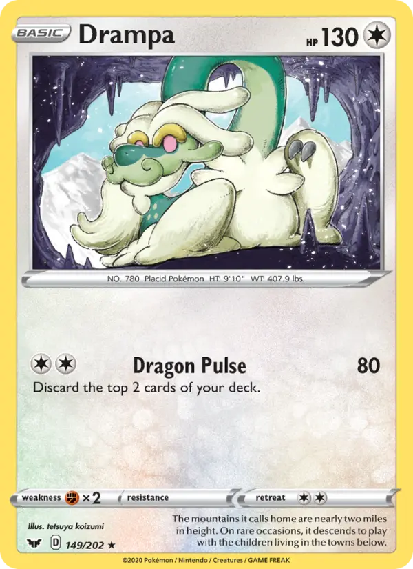 Drampa Rare Pokemon card #149 from Sword & Shield
