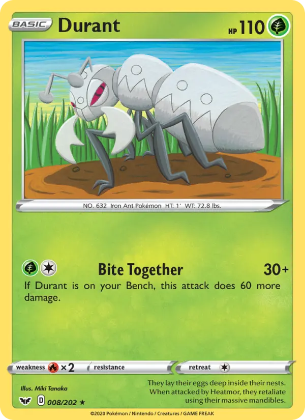 Durant Rare Pokemon card #8 from Sword & Shield