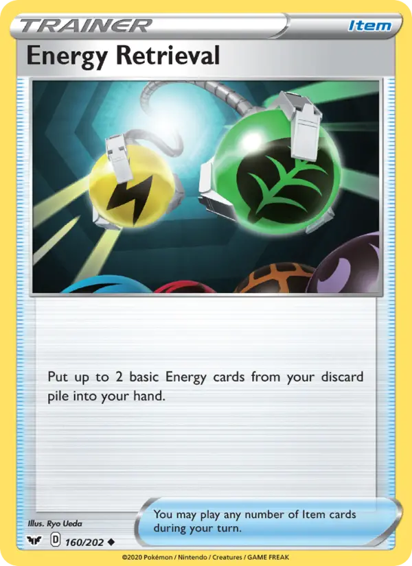 Energy Retrieval Uncommon Pokemon card #160 from Sword & Shield