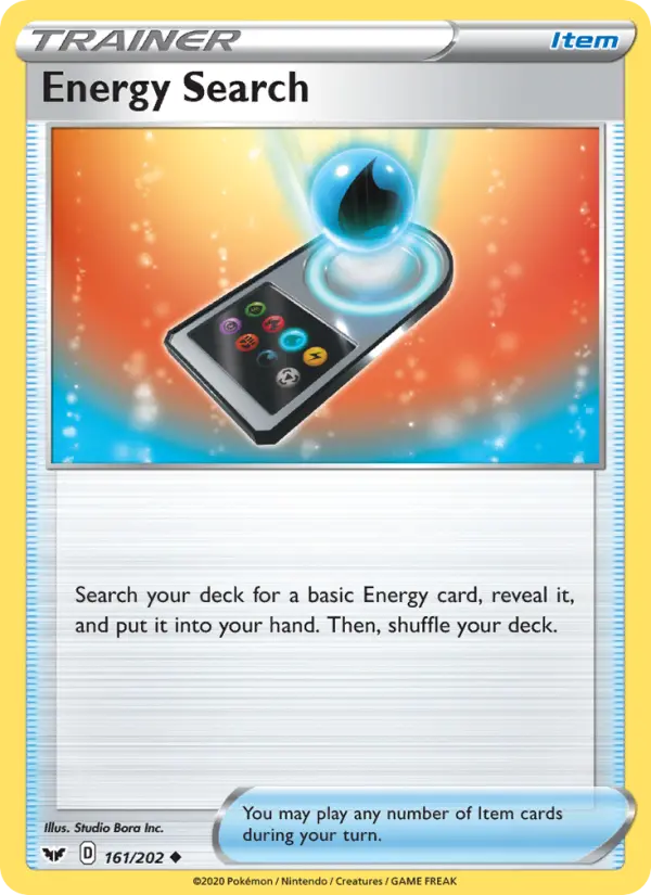 Energy Search Uncommon Pokemon card #161 from Sword & Shield