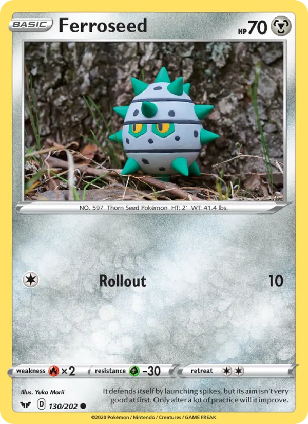 Ferroseed Common Pokemon card #130 from Sword & Shield