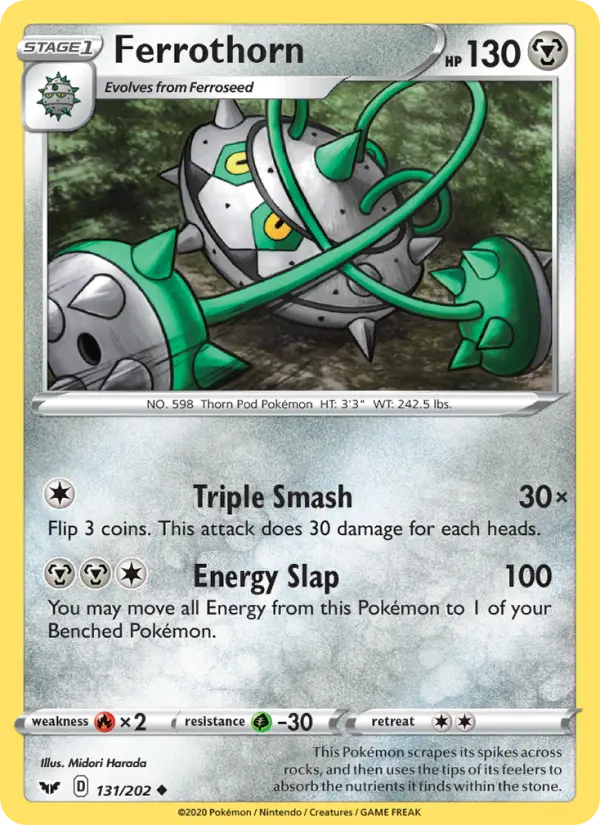 Ferrothorn Uncommon Pokemon card #131 from Sword & Shield