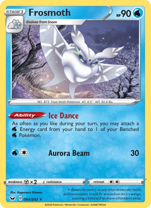 Frosmoth Holo Rare Pokemon card #64 from Sword & Shield
