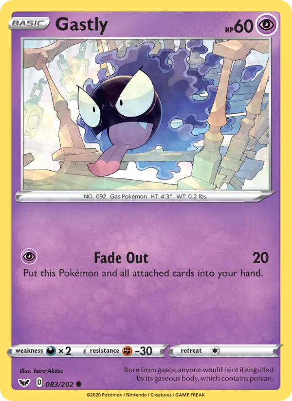 Gastly Common Pokemon card #83 from Sword & Shield