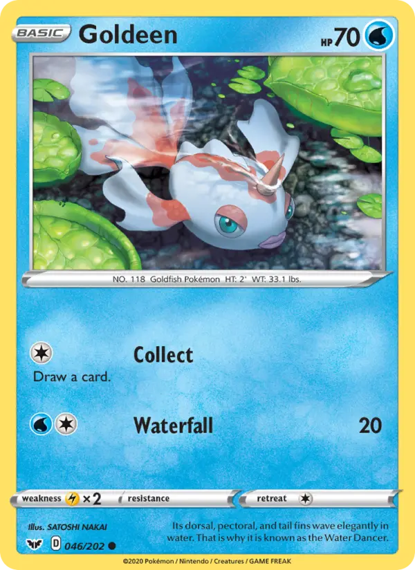 Goldeen Common Pokemon card #46 from Sword & Shield