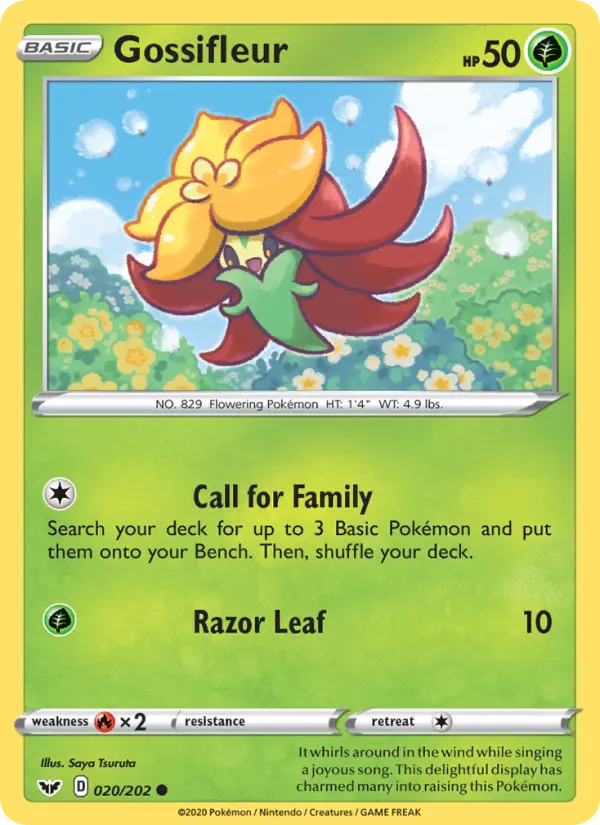 Gossifleur Common Pokemon card #20 from Sword & Shield