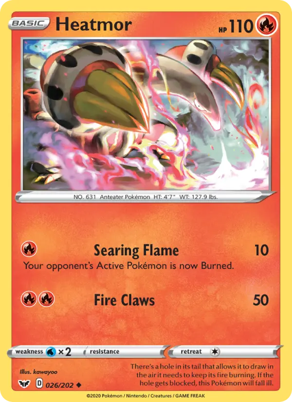 Heatmor Uncommon Pokemon card #26 from Sword & Shield