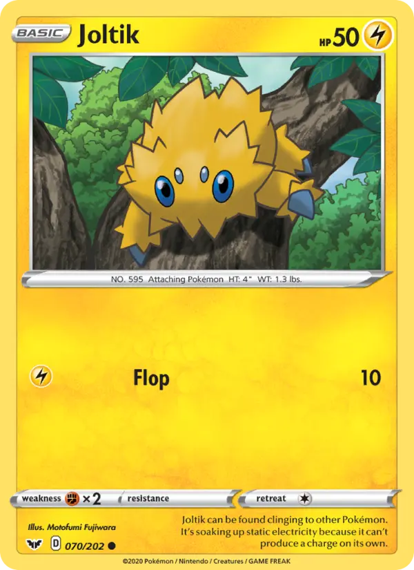 Joltik Common Pokemon card #70 from Sword & Shield