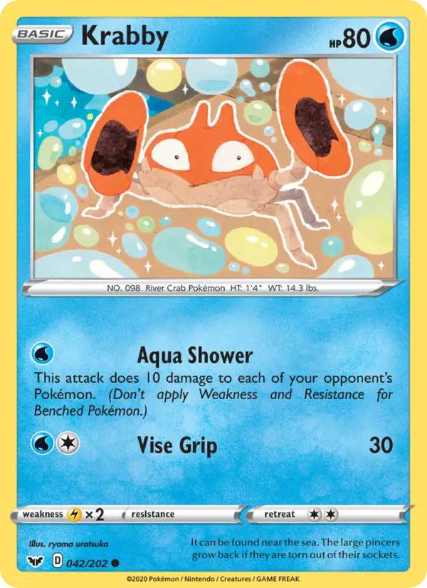 Krabby Common Pokemon card #42 from Sword & Shield
