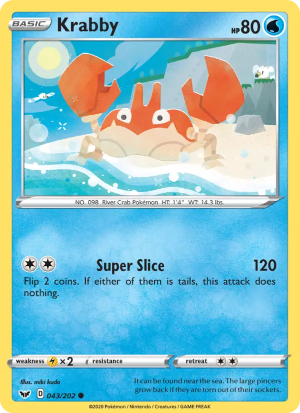 Krabby Common Pokemon card #43 from Sword & Shield