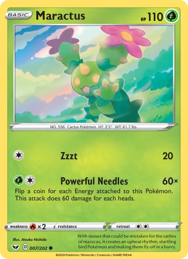 Maractus Common Pokemon card #7 from Sword & Shield
