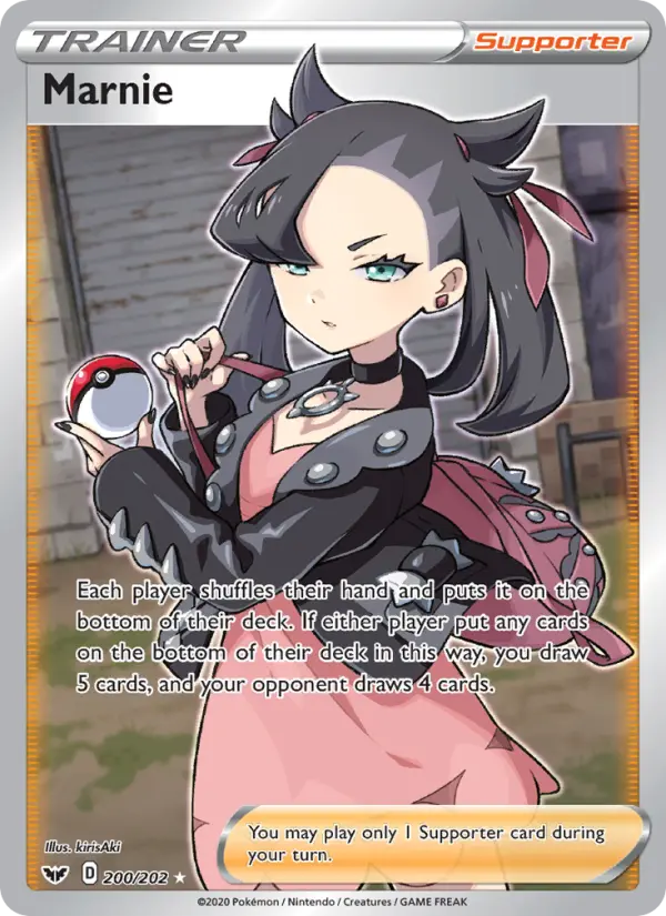 Marnie Ultra Rare Pokemon card #200 from Sword & Shield