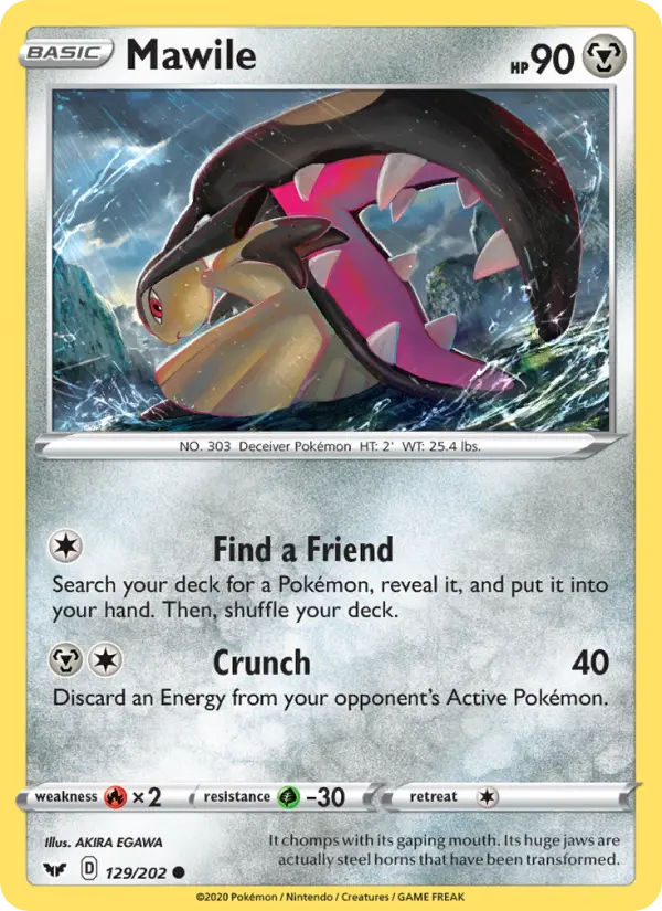 Mawile Common Pokemon card #129 from Sword & Shield