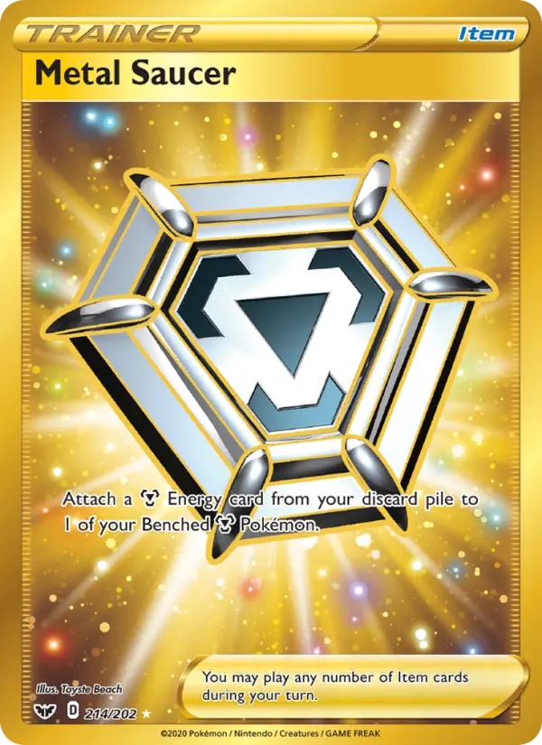 Metal Saucer Secret Rare Pokemon card #214 from Sword & Shield
