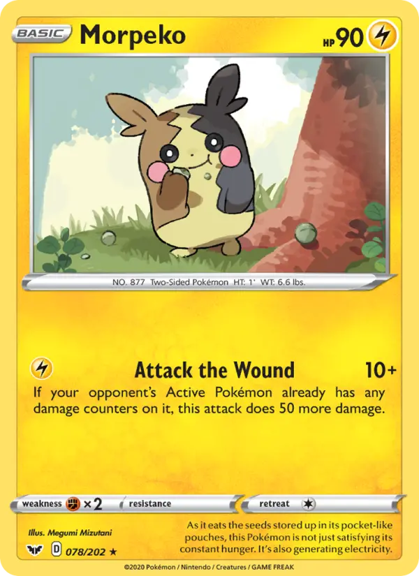 Morpeko Rare Pokemon card #78 from Sword & Shield