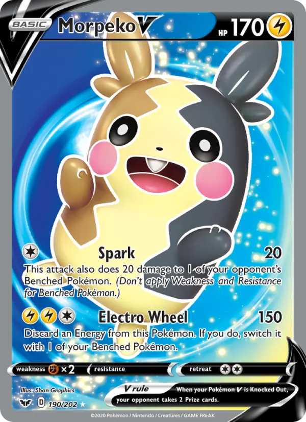 Morpeko V Ultra Rare Pokemon card #190 from Sword & Shield