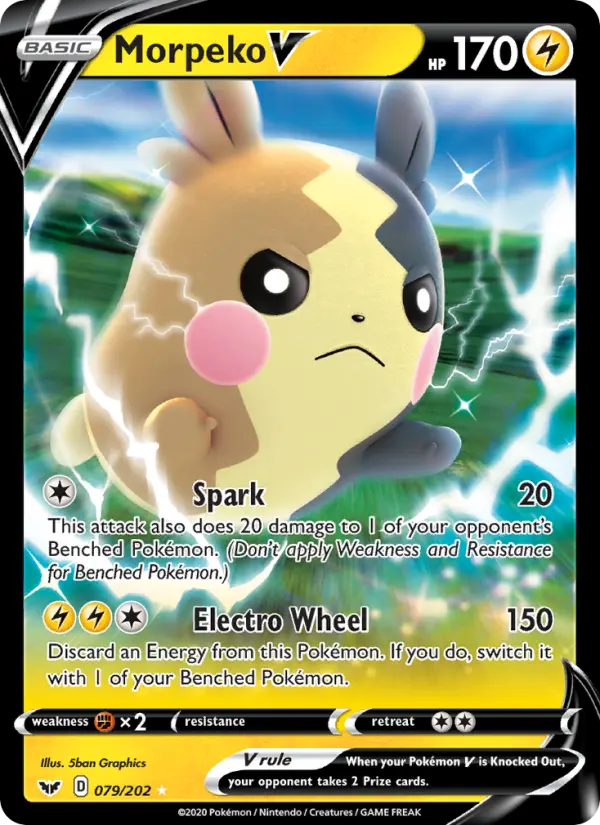 Morpeko V Holo Rare V Pokemon card #79 from Sword & Shield